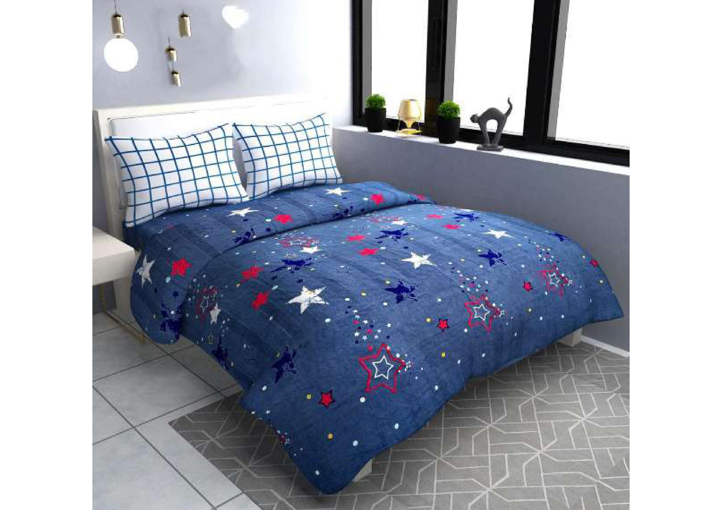 BS64: Perk Fitted S. King Double Bed Sheets