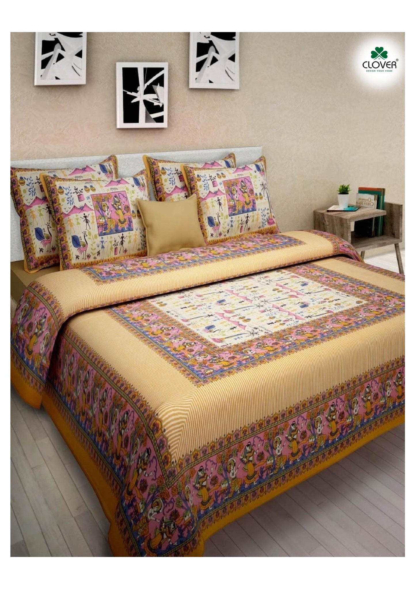 BS67: Kathputli Cotton Double Bed Sheets