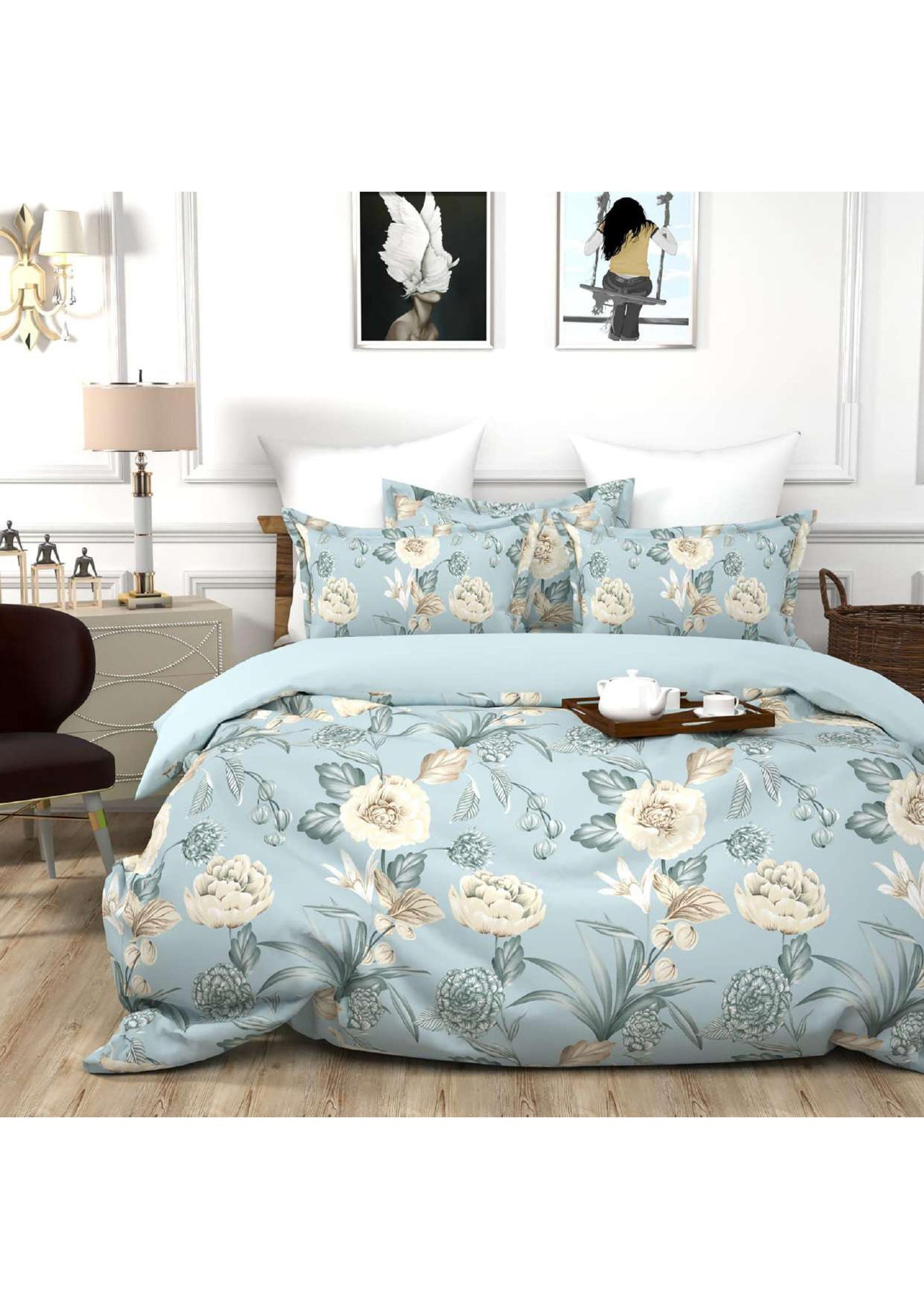 BS99: Kamet Double Bed Sheets Set With Dohar