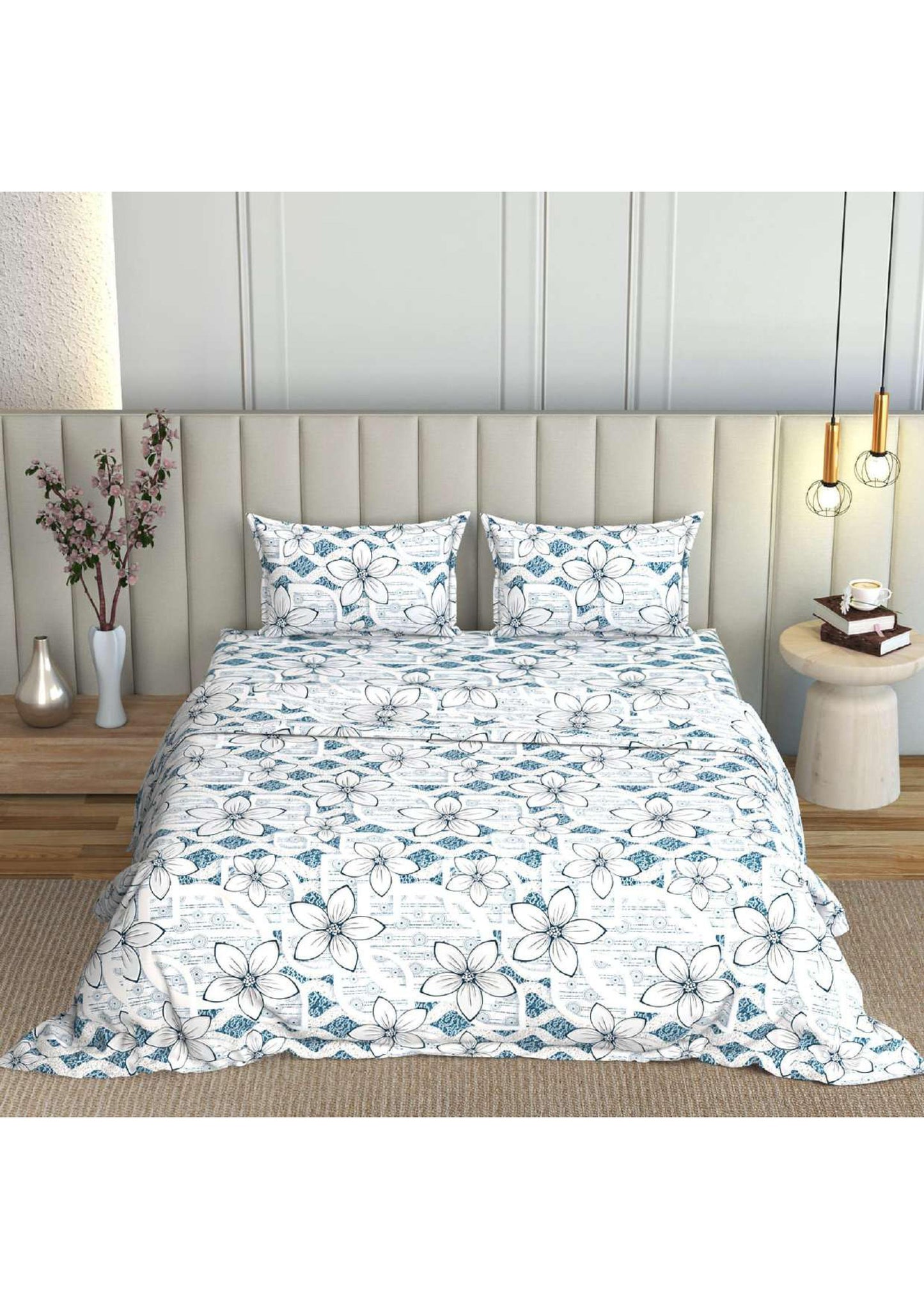 BS99: Kamet Double Bed Sheets Set With Dohar