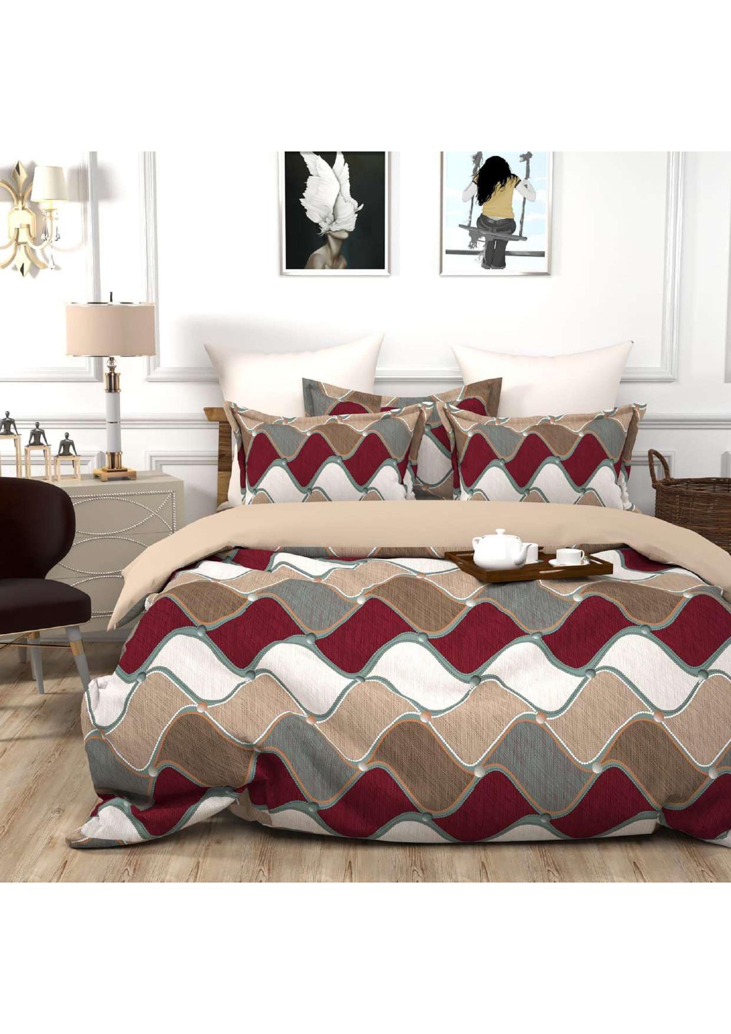 BS99: Kamet Double Bed Sheets Set With Dohar