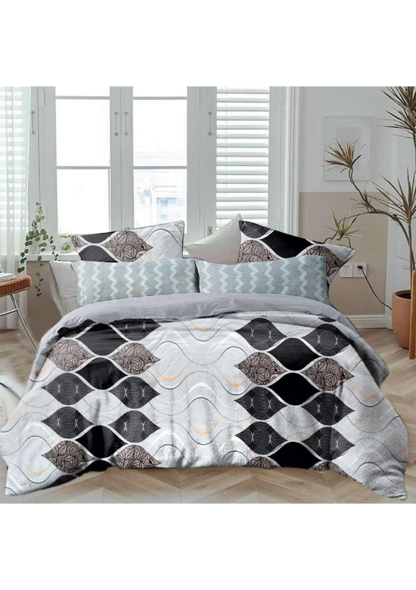 BS99: Kamet Double Bed Sheets Set With Dohar