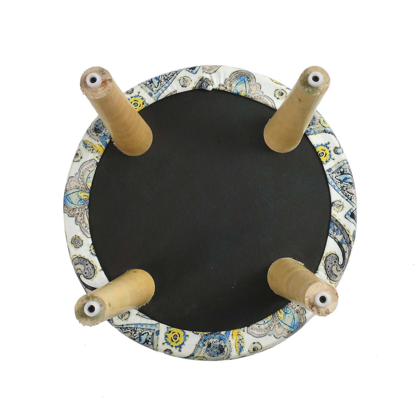 Warli Ottoman Stool - Printed Cream