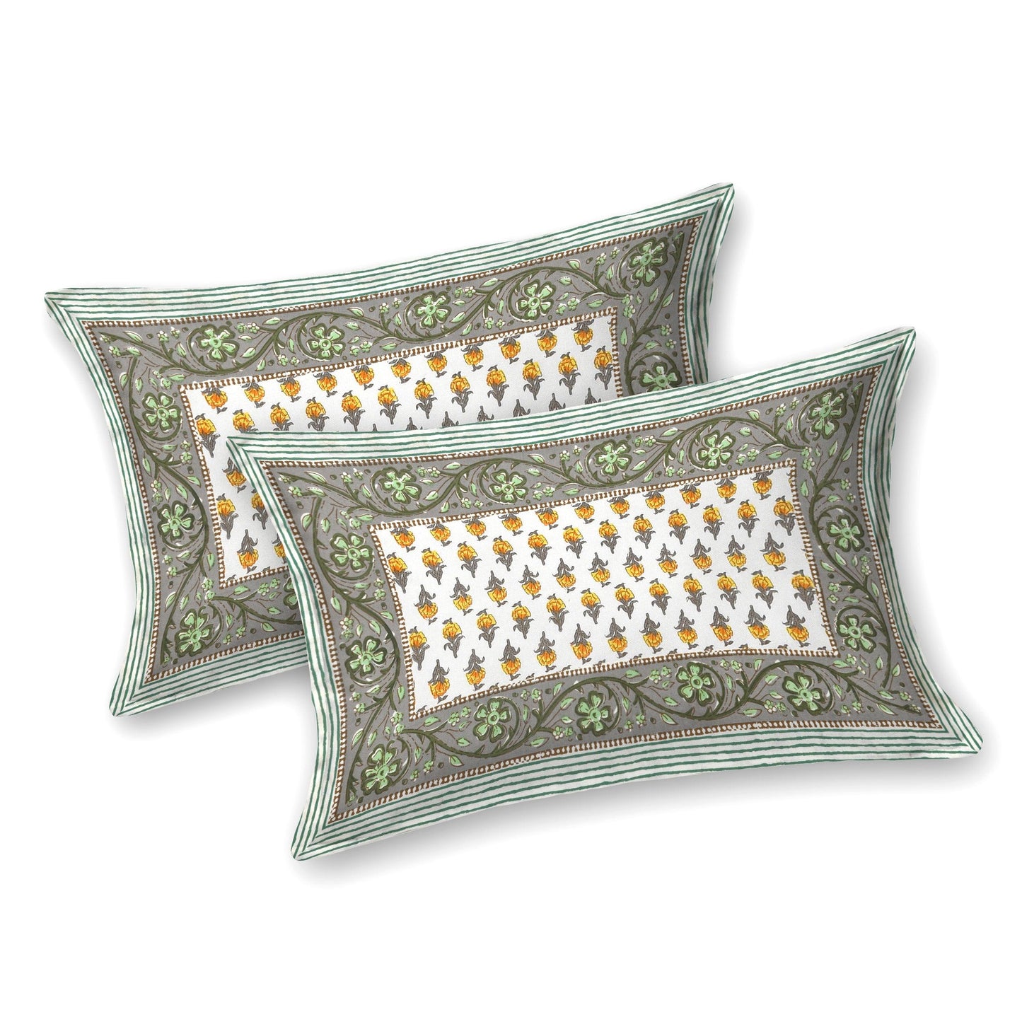 Tista 310 TC Cotton Bed Sheet with 2 Pillow Covers - Printed - Clover Home Furnishings