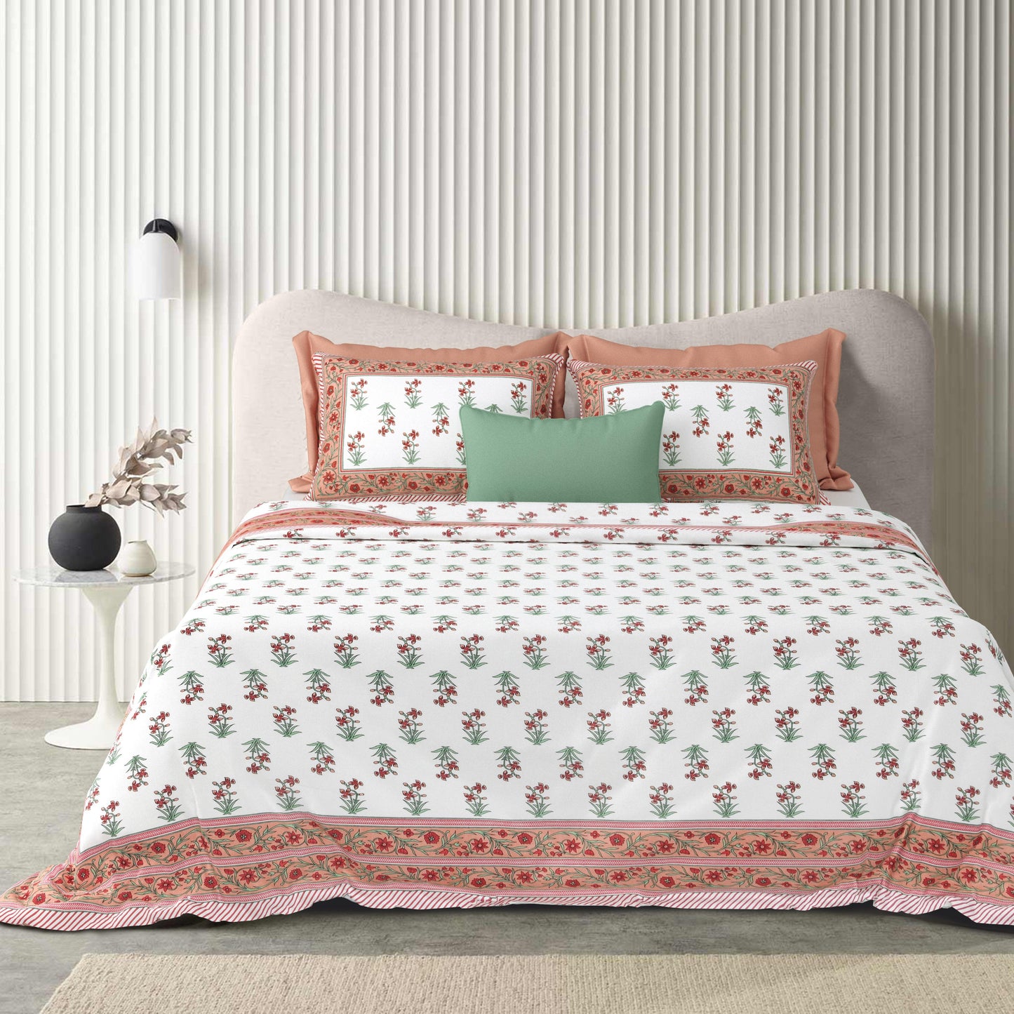 Tista 310 TC Cotton Bed Sheet with 2 Pillow Covers - Printed - Clover Home Furnishings