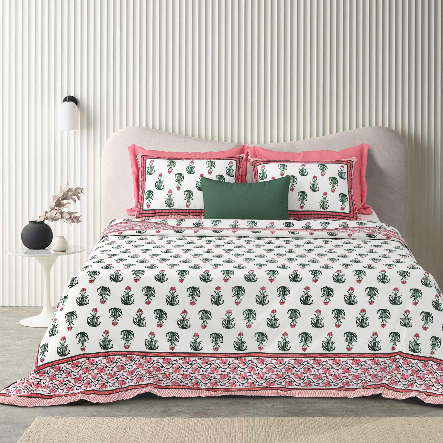 Tista 310 TC Cotton Bed Sheet with 2 Pillow Covers - Printed - Clover Home Furnishings