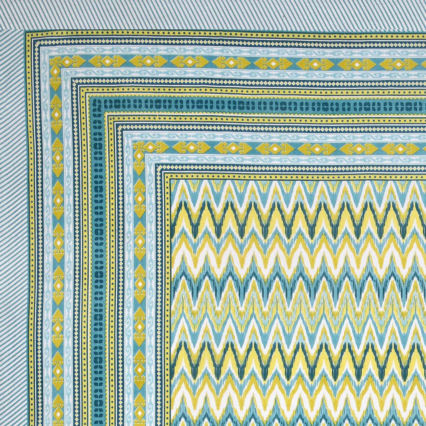 Mahanadi 310 TC Cotton Bed Sheet with 2 Pillow Covers - Printed - Clover Home Furnishings