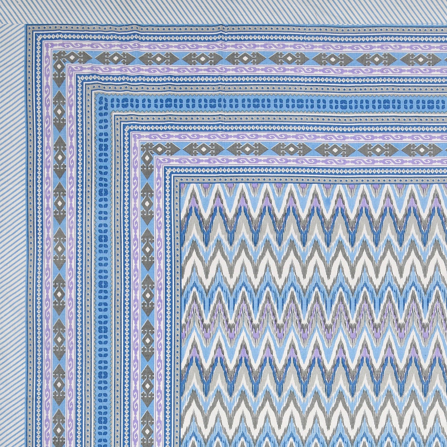 Mahanadi 310 TC Cotton Bed Sheet with 2 Pillow Covers - Printed - Clover Home Furnishings
