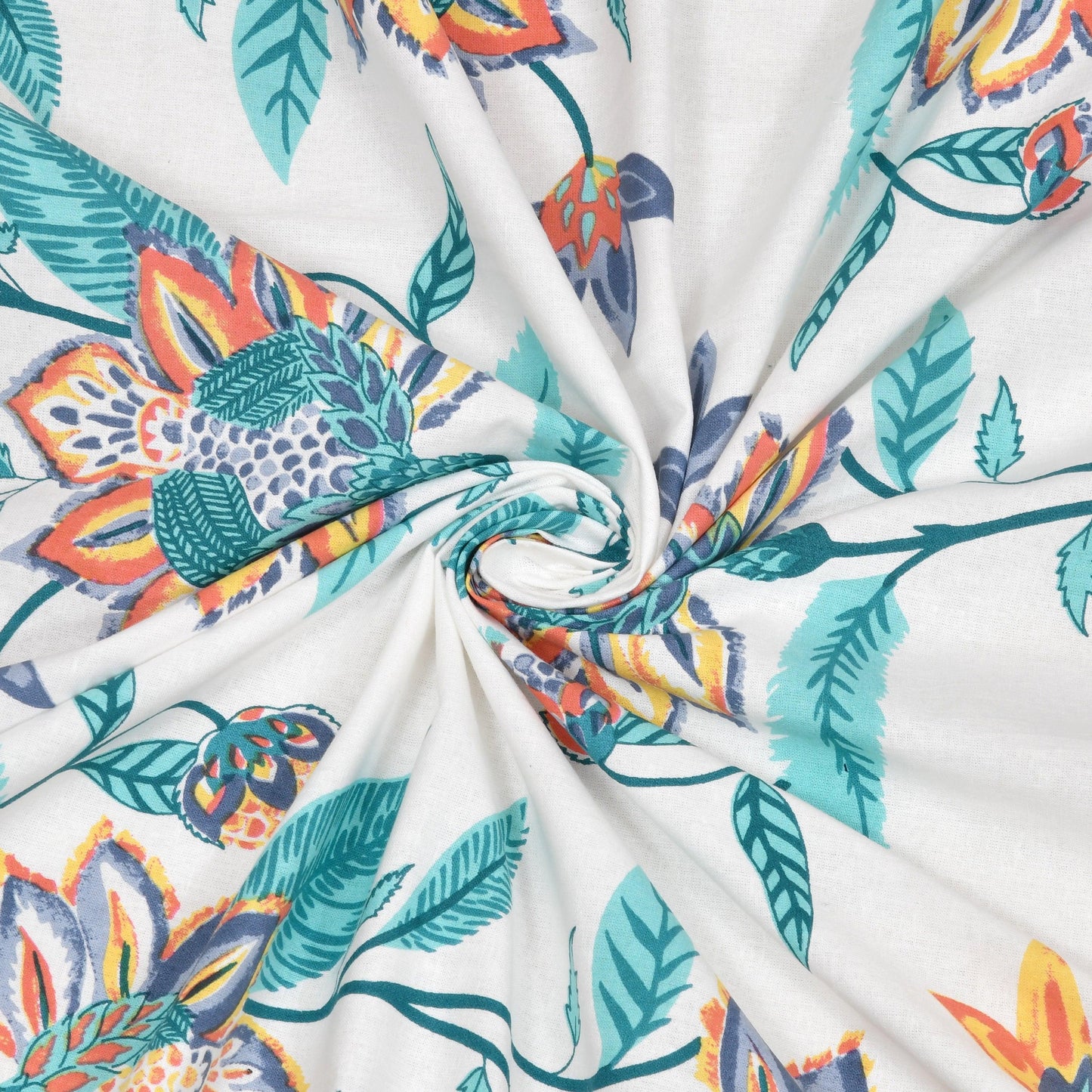 Mahanadi 310 TC Cotton Bed Sheet with 2 Pillow Covers - Printed - Clover Home Furnishings