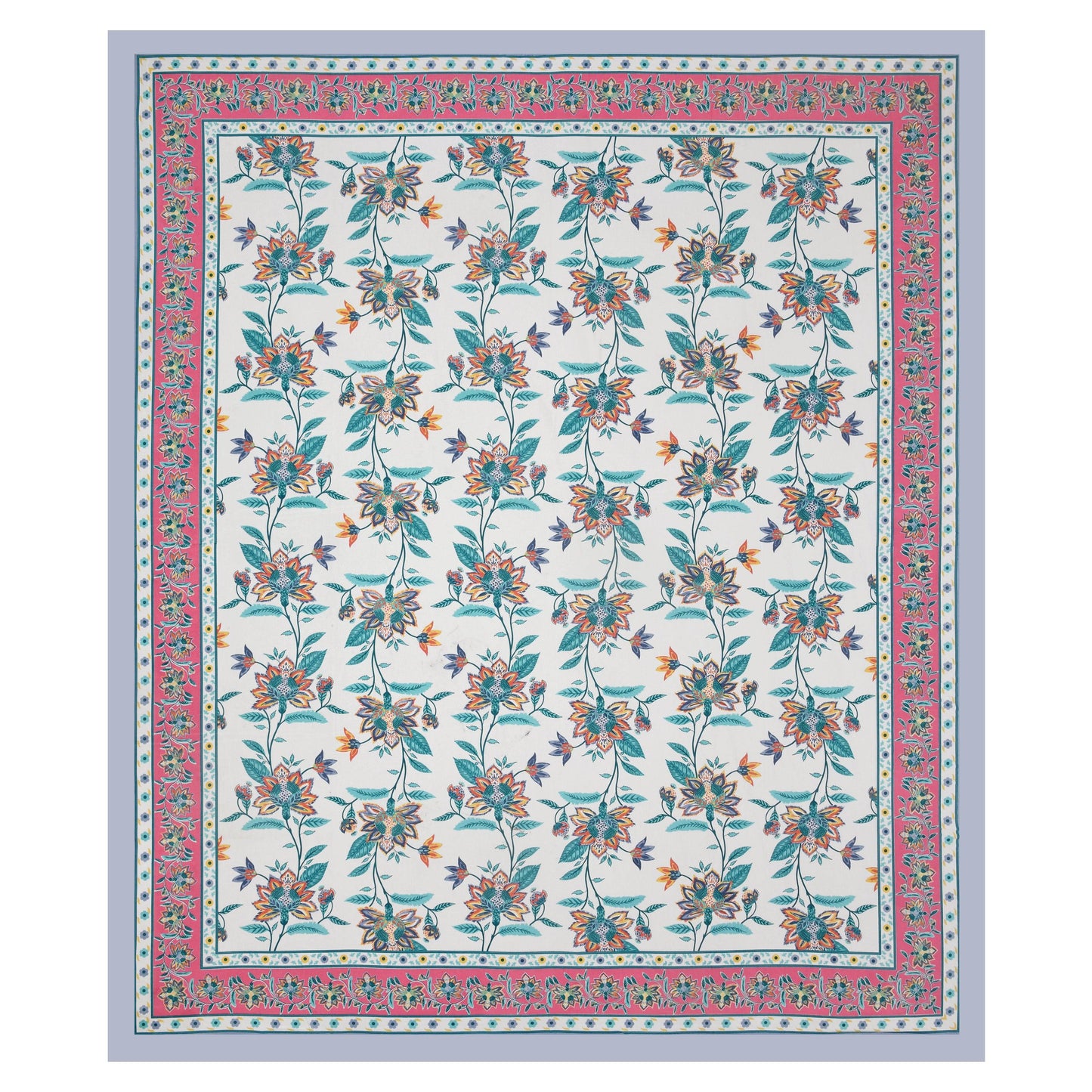 Mahanadi 310 TC Cotton Bed Sheet with 2 Pillow Covers - Printed - Clover Home Furnishings