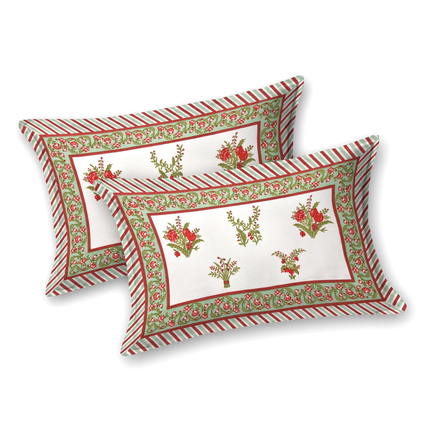 Mahanadi 310 TC Cotton Bed Sheet with 2 Pillow Covers - Printed - Clover Home Furnishings