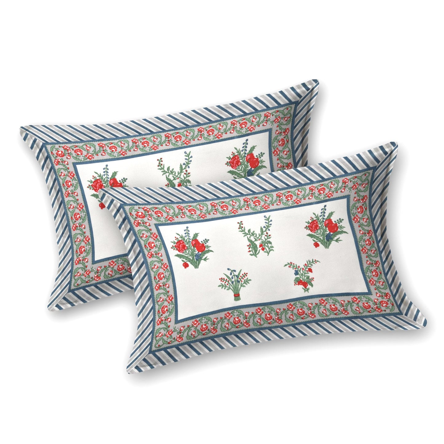 Mahanadi 310 TC Cotton Bed Sheet with 2 Pillow Covers - Printed - Clover Home Furnishings