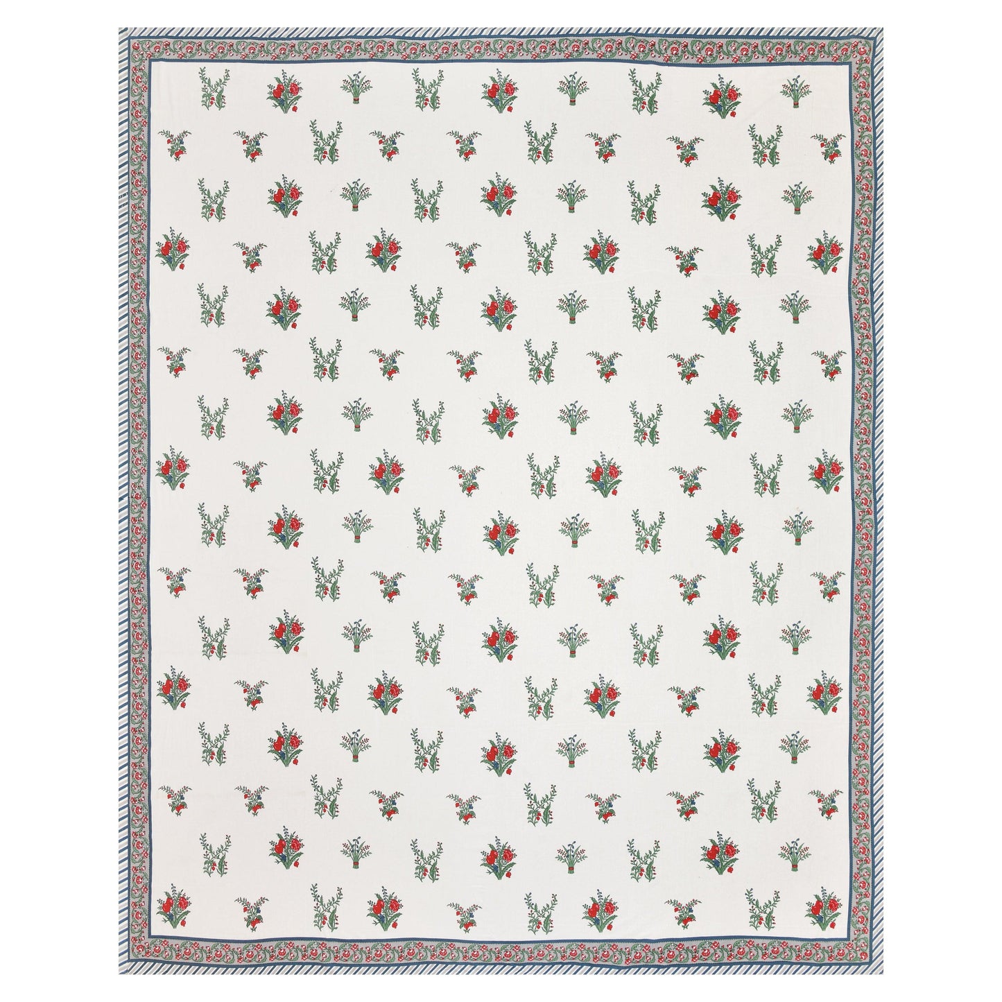 Mahanadi 310 TC Cotton Bed Sheet with 2 Pillow Covers - Printed - Clover Home Furnishings