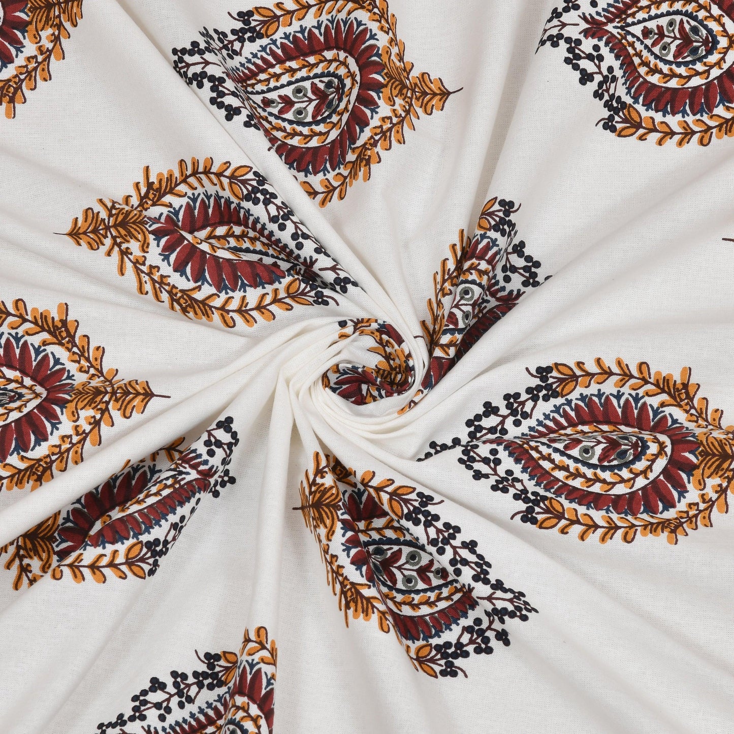 Mahanadi 310 TC Cotton Bed Sheet with 2 Pillow Covers - Printed - Clover Home Furnishings
