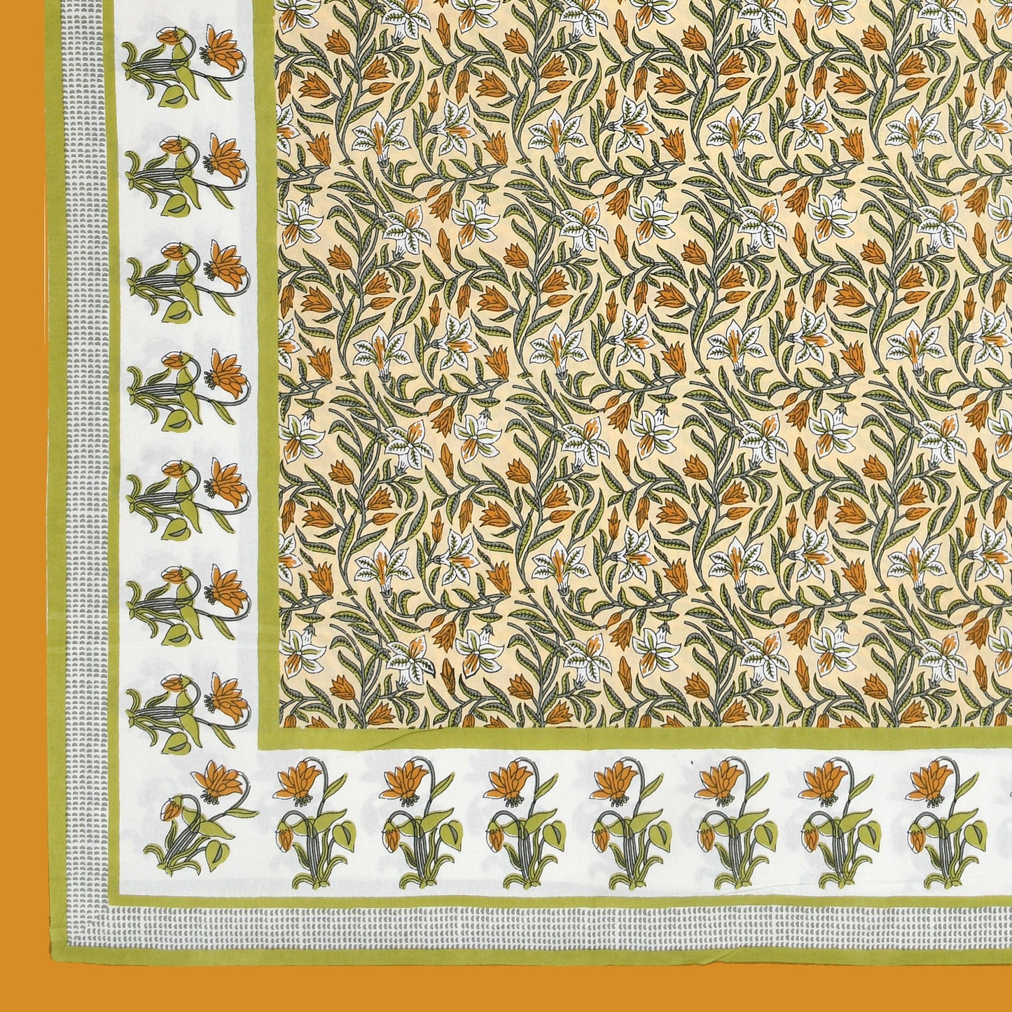 Mahanadi 310 TC Cotton Bed Sheet with 2 Pillow Covers - Printed - Clover Home Furnishings