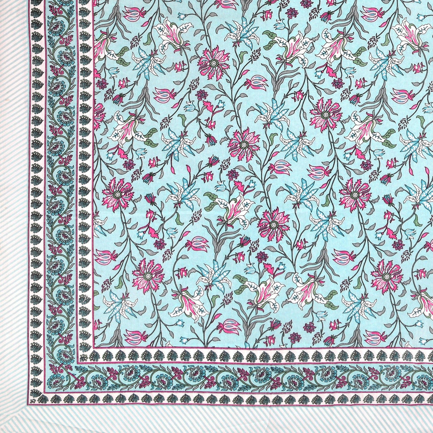 Mahanadi 310 TC Cotton Bed Sheet with 2 Pillow Covers - Printed - Clover Home Furnishings