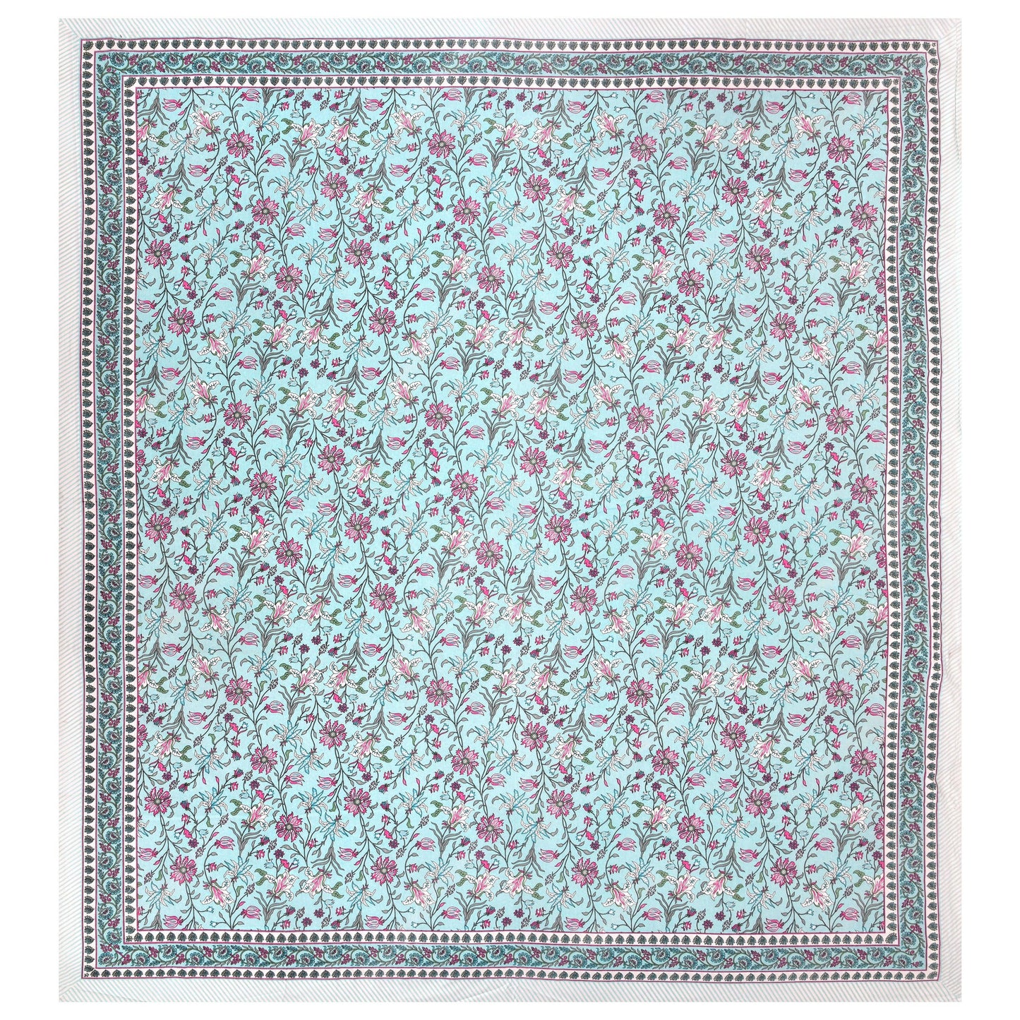 Mahanadi 310 TC Cotton Bed Sheet with 2 Pillow Covers - Printed - Clover Home Furnishings