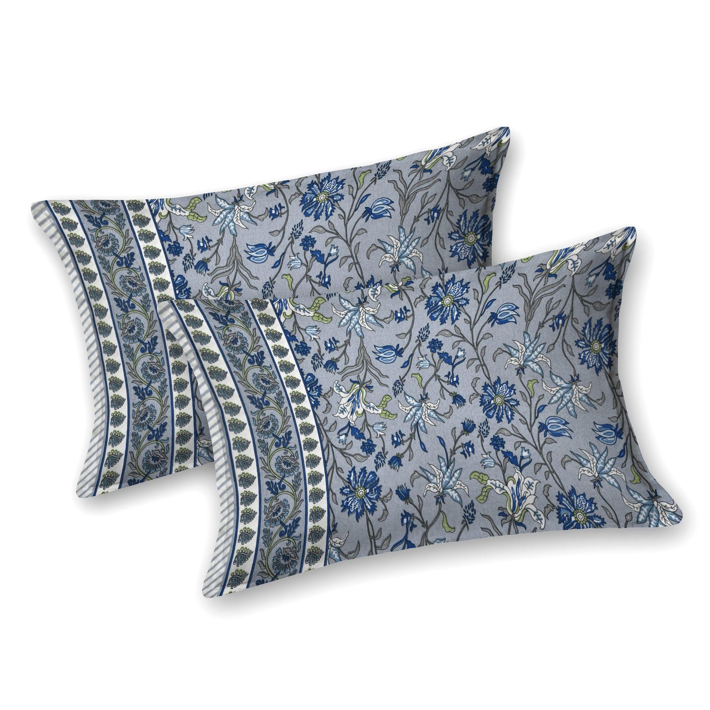 Mahanadi 310 TC Cotton Bed Sheet with 2 Pillow Covers - Printed - Clover Home Furnishings