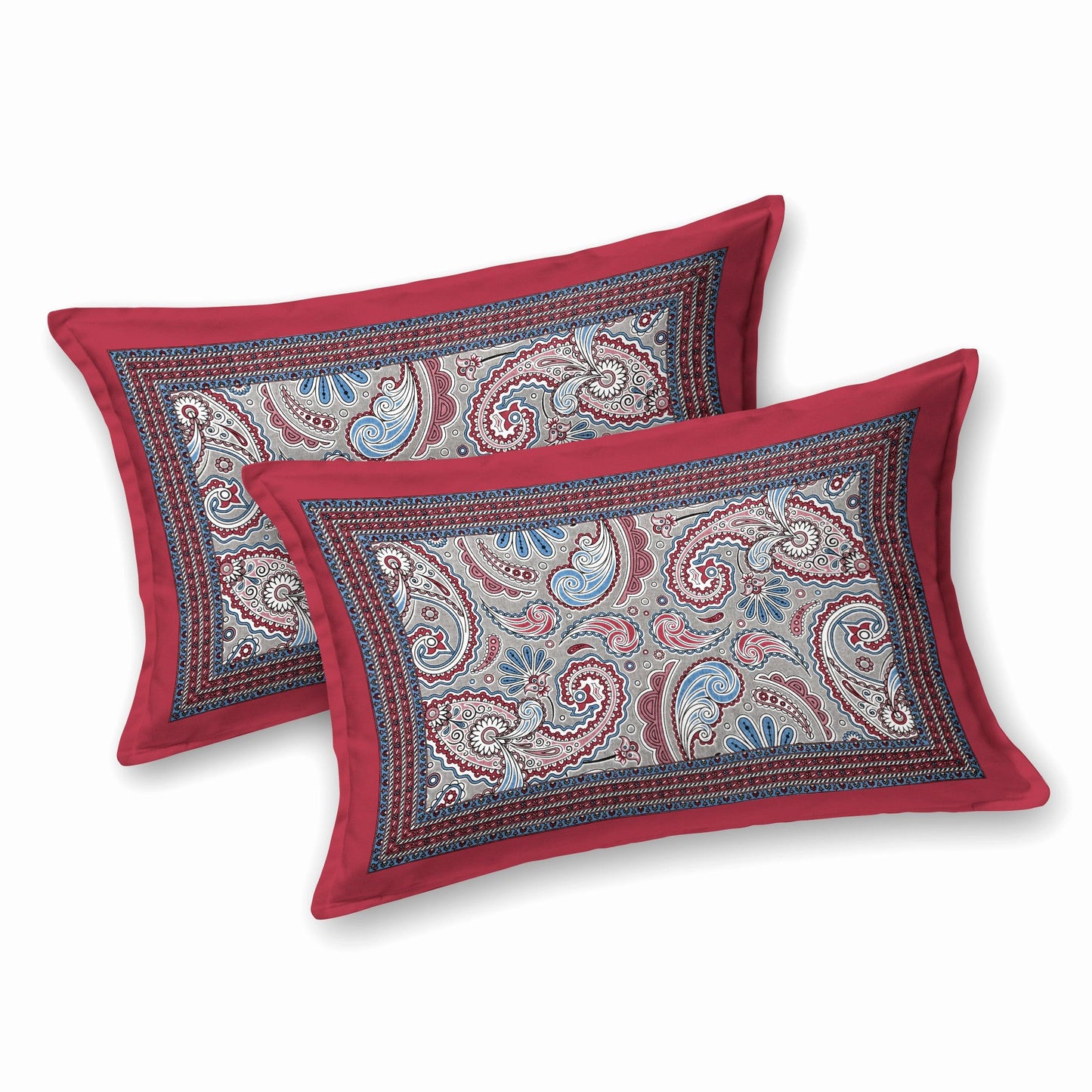 Mahanadi 310 TC Cotton Bed Sheet with 2 Pillow Covers - Printed - Clover Home Furnishings