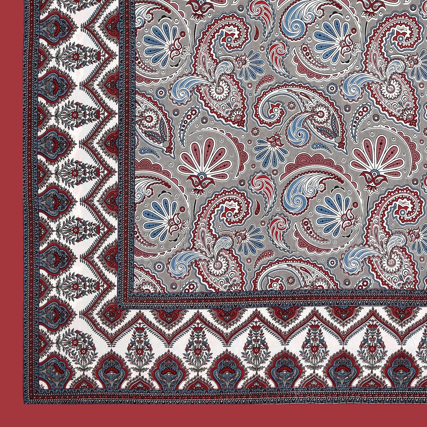 Mahanadi 310 TC Cotton Bed Sheet with 2 Pillow Covers - Printed - Clover Home Furnishings