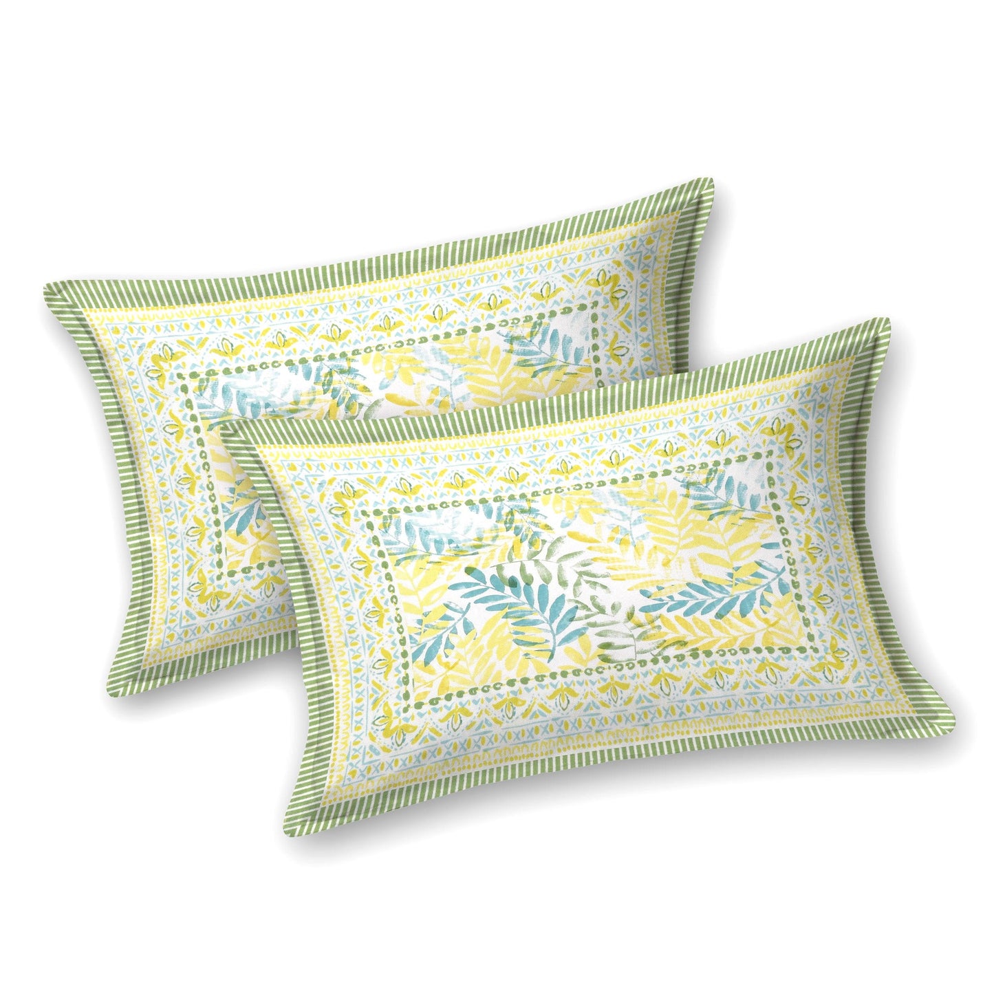 Mahanadi 310 TC Cotton Bed Sheet with 2 Pillow Covers - Printed - Clover Home Furnishings