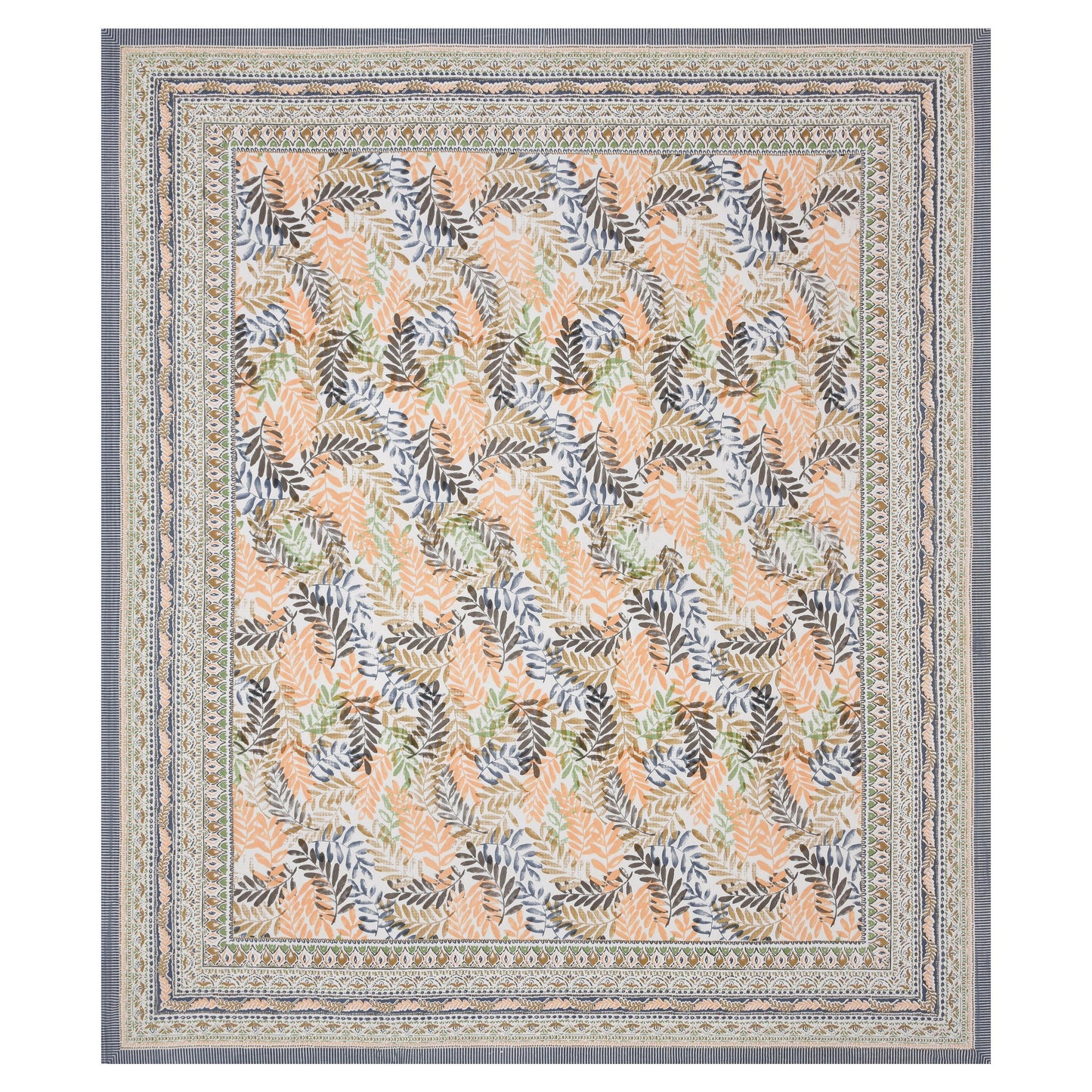 Mahanadi 310 TC Cotton Bed Sheet with 2 Pillow Covers - Printed - Clover Home Furnishings