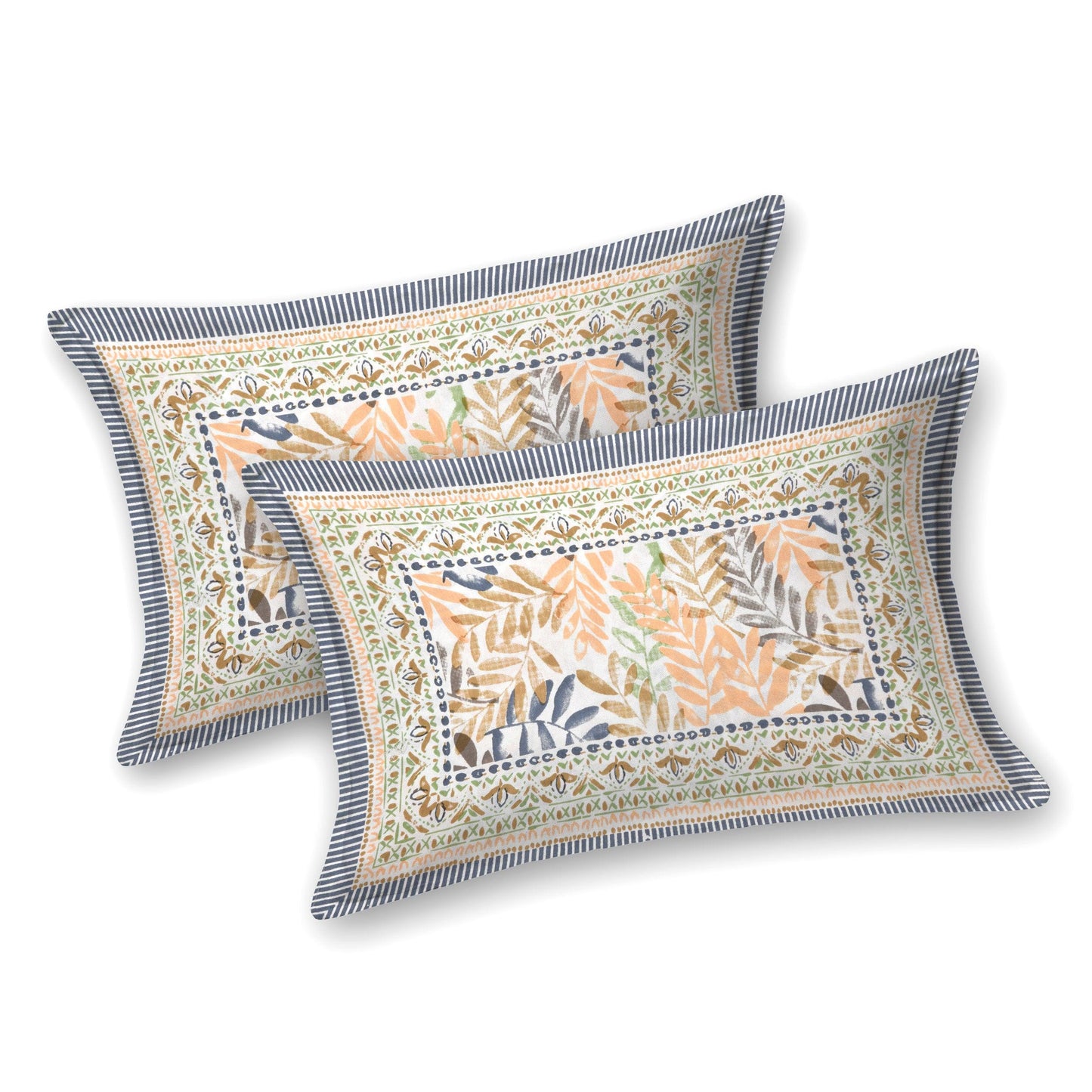 Mahanadi 310 TC Cotton Bed Sheet with 2 Pillow Covers - Printed - Clover Home Furnishings