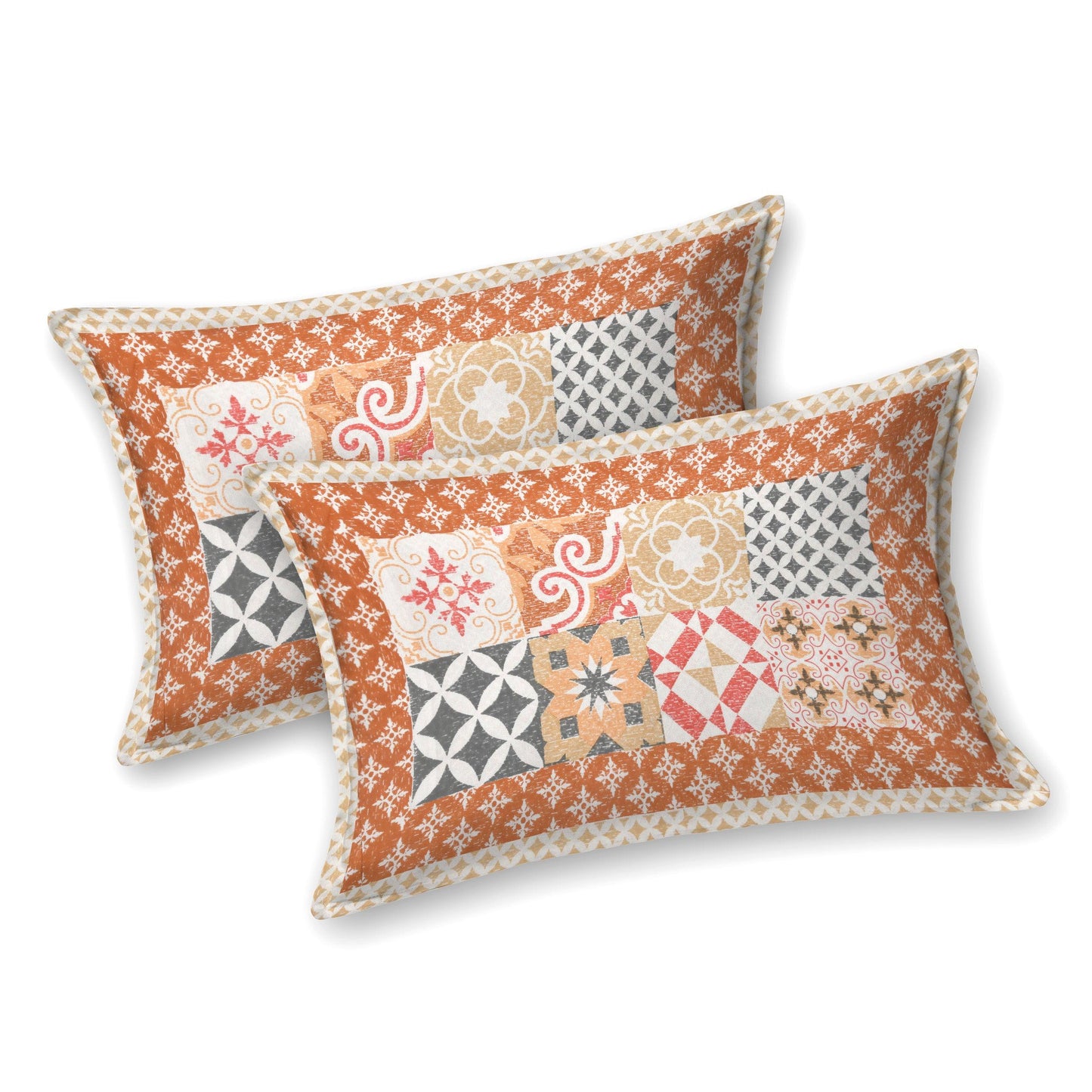 Mahanadi 310 TC Cotton Bed Sheet with 2 Pillow Covers - Printed - Clover Home Furnishings