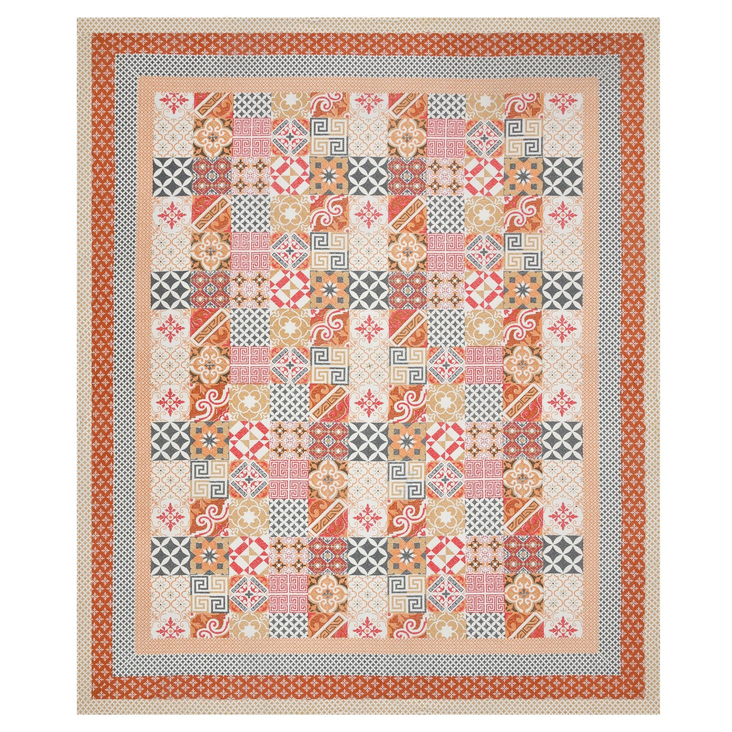 Mahanadi 310 TC Cotton Bed Sheet with 2 Pillow Covers - Printed - Clover Home Furnishings