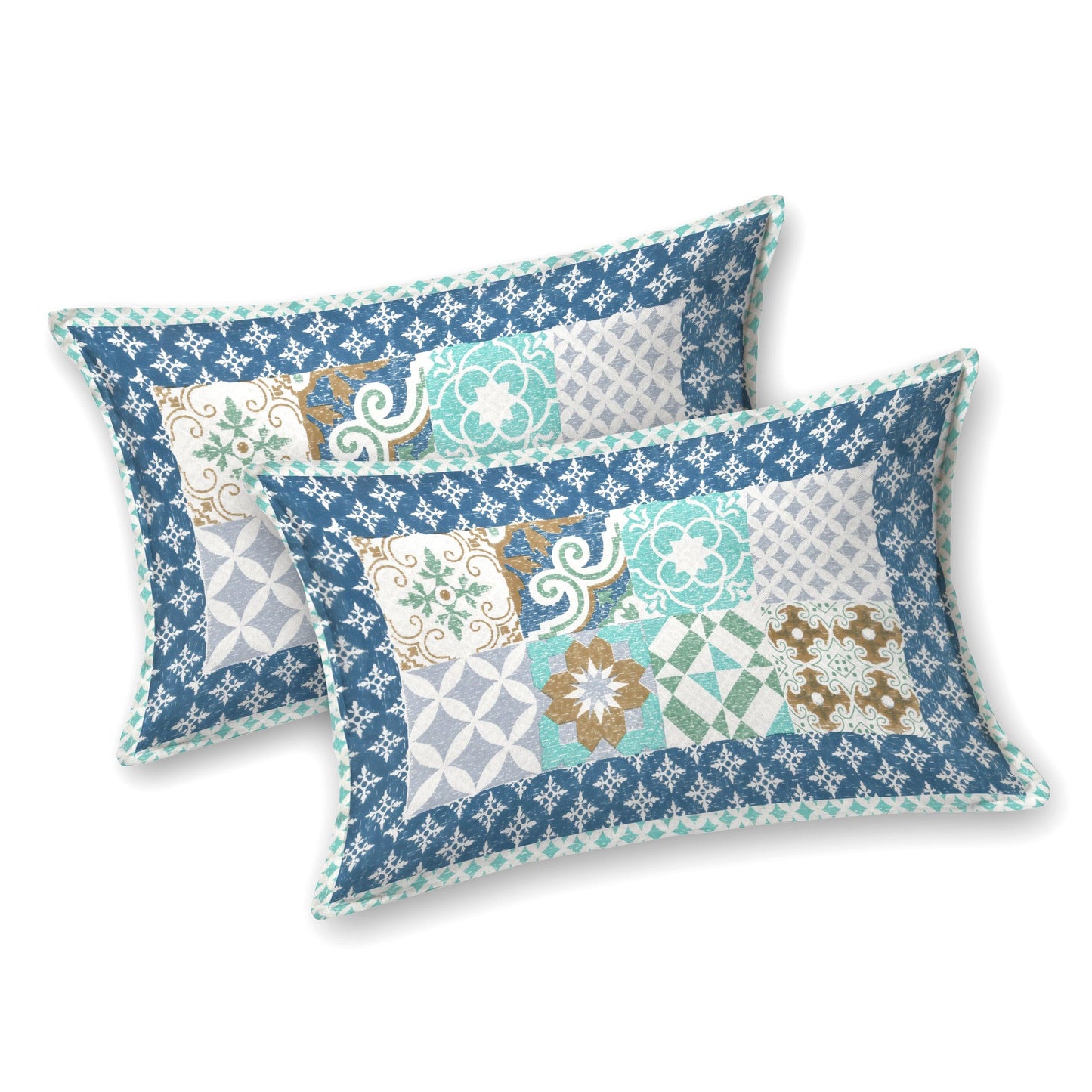 Mahanadi 310 TC Cotton Bed Sheet with 2 Pillow Covers - Printed - Clover Home Furnishings