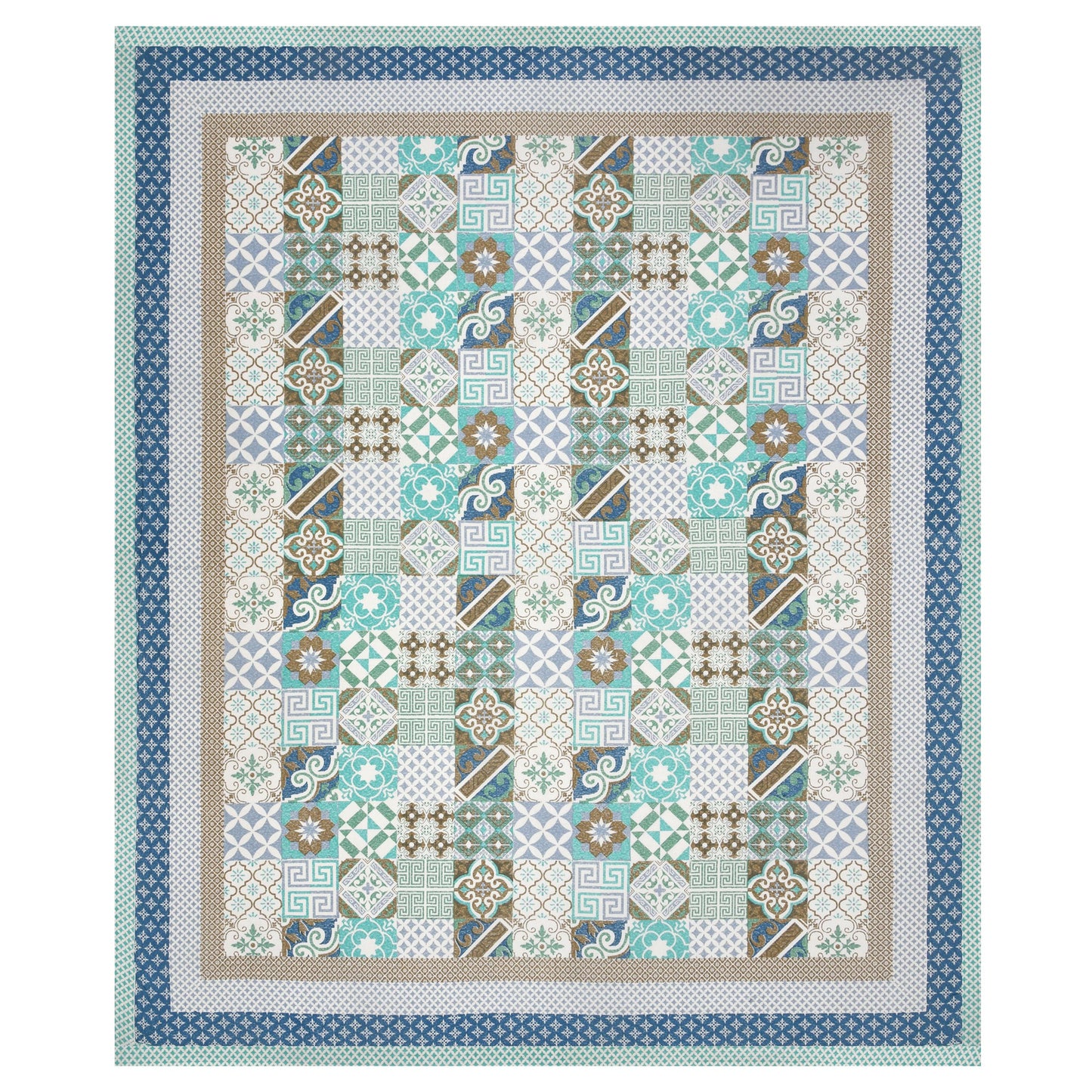 Mahanadi 310 TC Cotton Bed Sheet with 2 Pillow Covers - Printed - Clover Home Furnishings