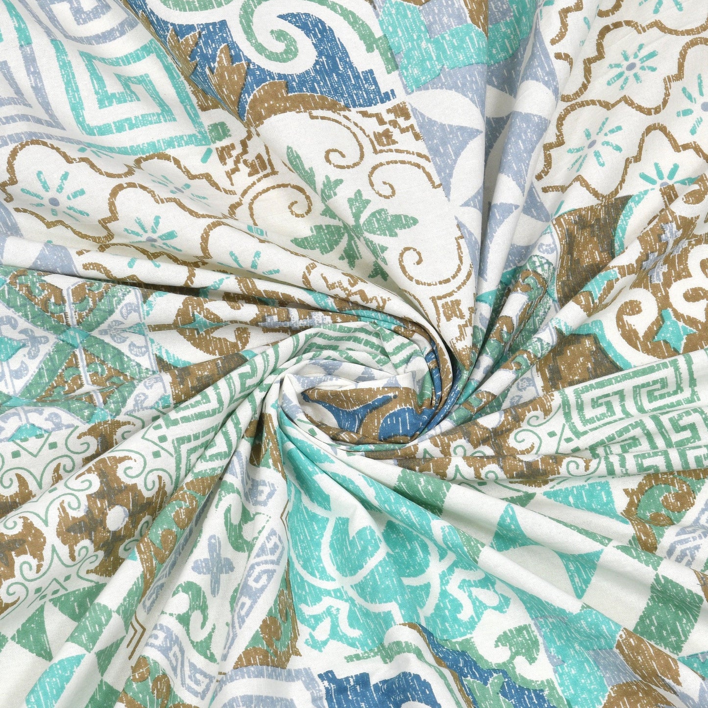 Mahanadi 310 TC Cotton Bed Sheet with 2 Pillow Covers - Printed - Clover Home Furnishings