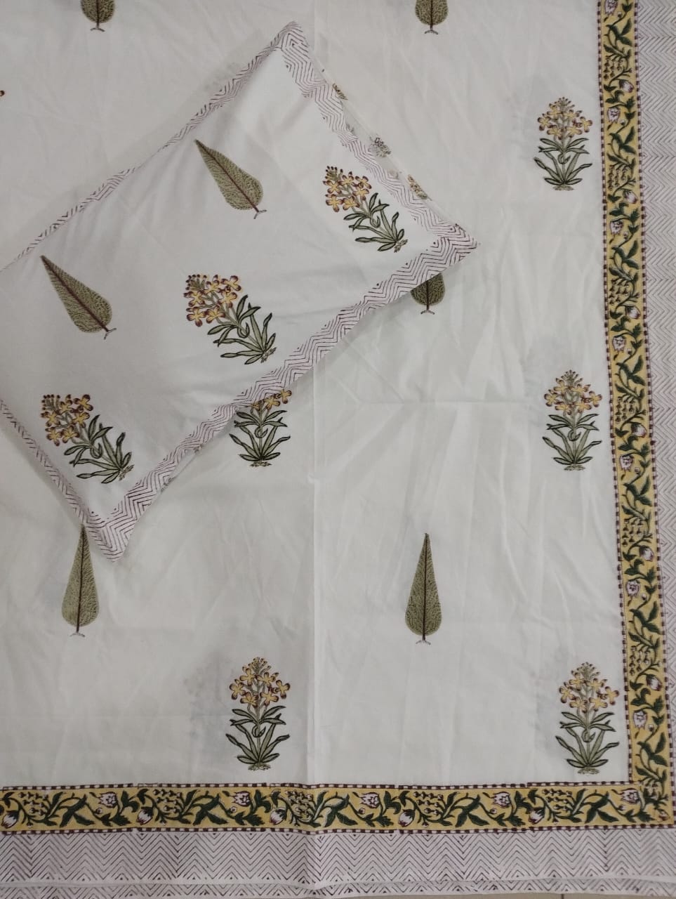 BS186: Block Print S. King Double Bed Sheets