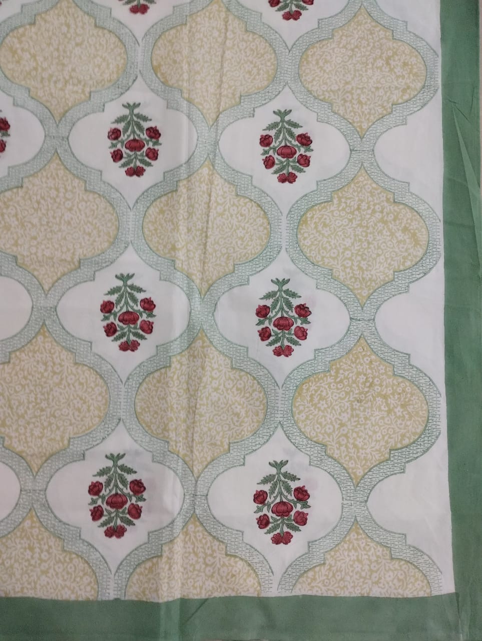 BS186: Block Print S. King Double Bed Sheets