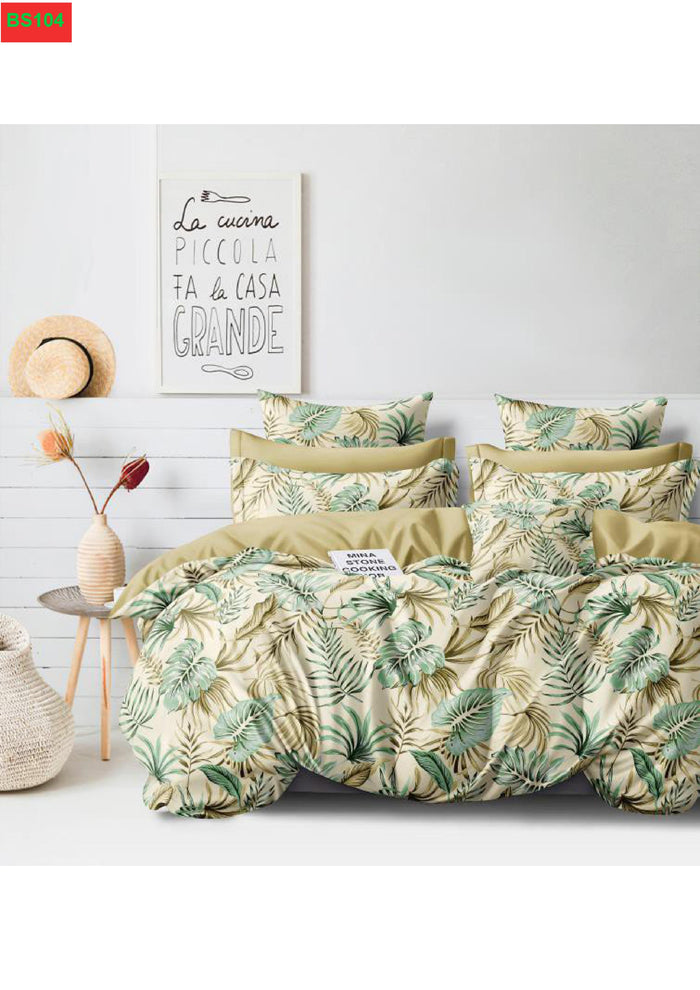 BS104: Golden Leaf Gift Packing Double Bed Sheets