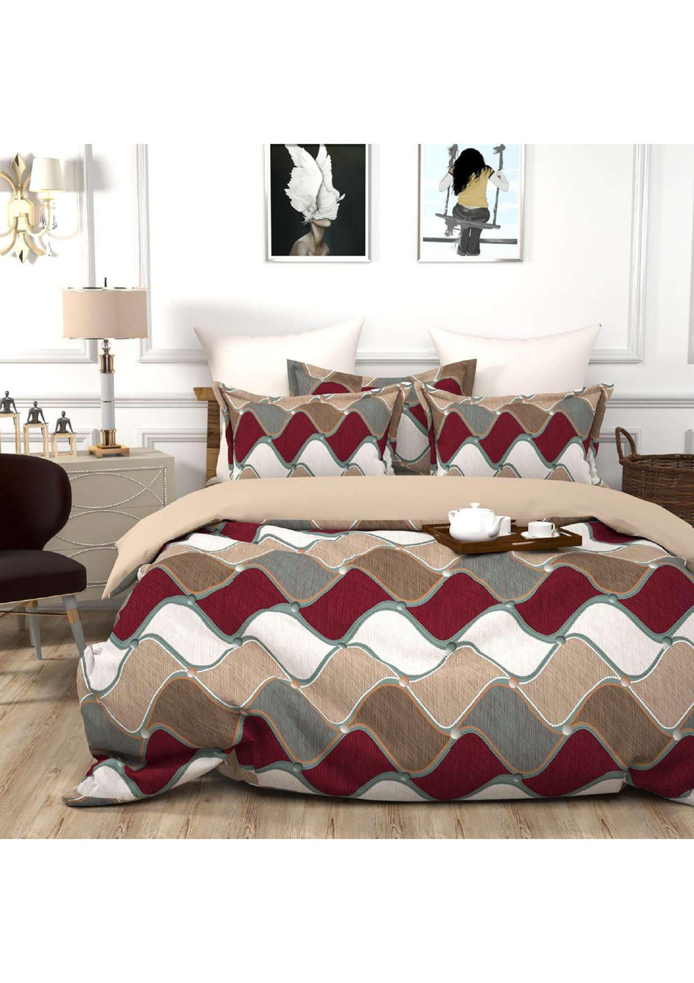 BS99: Kamet Double Bed Sheets Set With Dohar