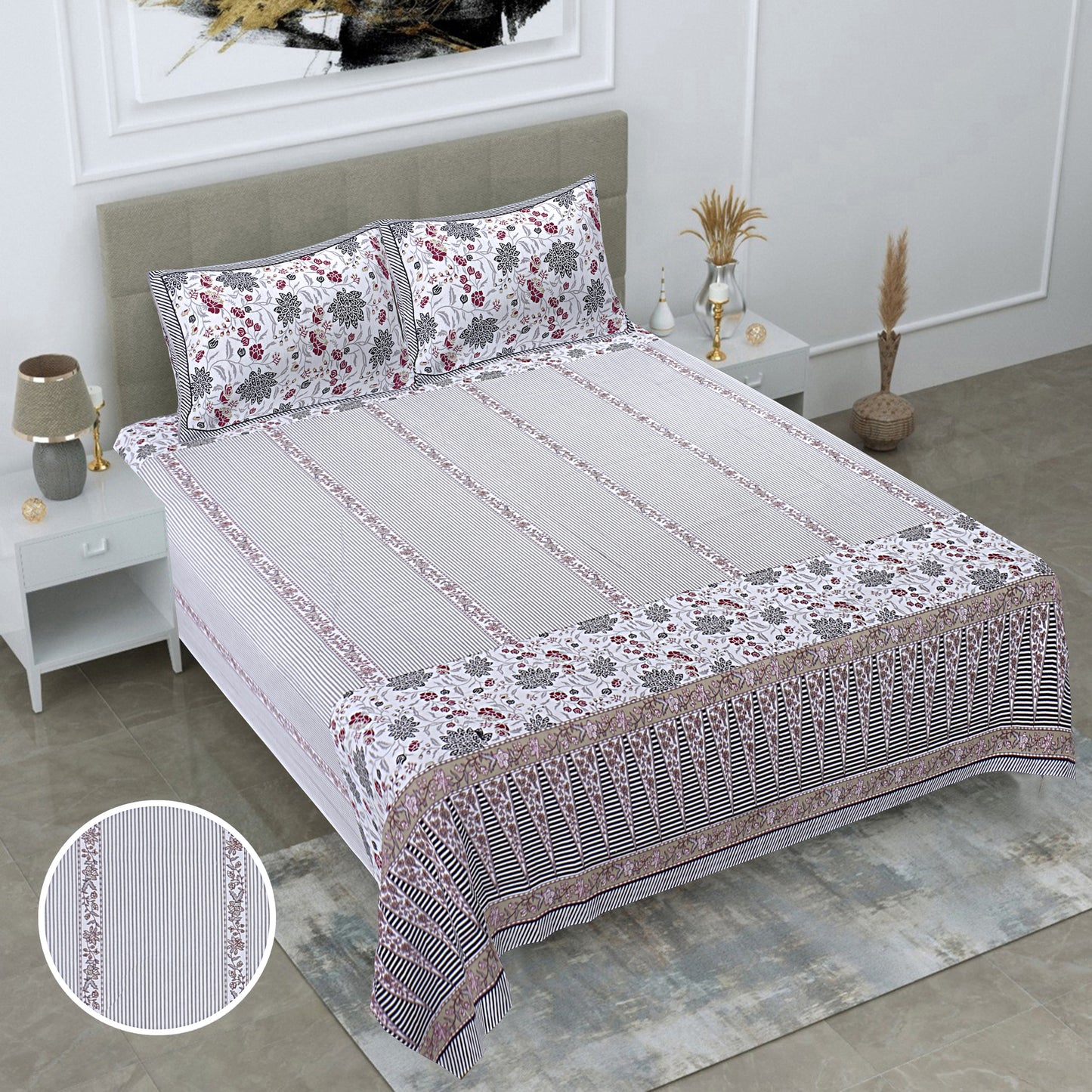BS132: Neemrana S. King Double Bed Sheets