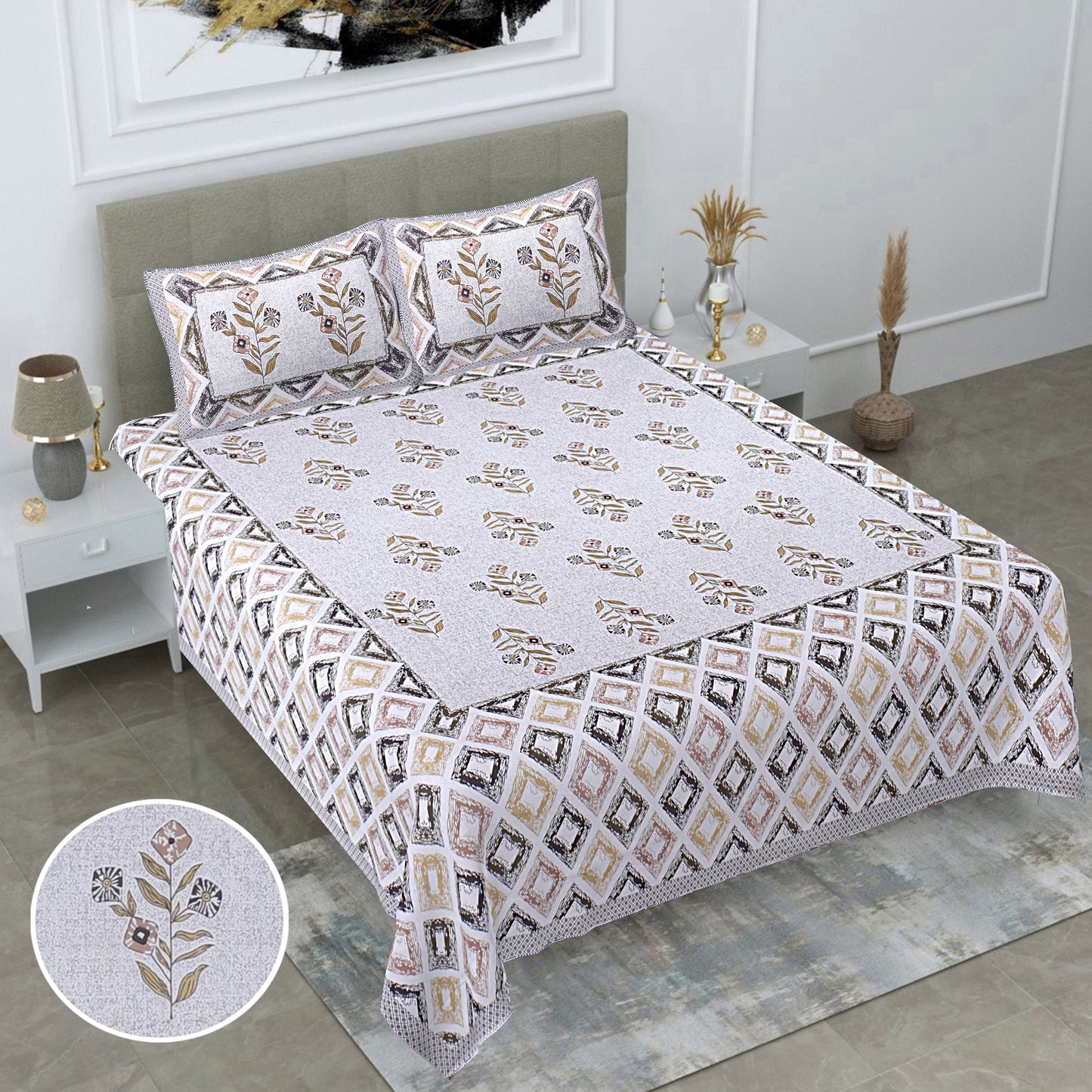BS132: Neemrana S. King Double Bed Sheets