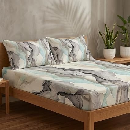 Marble Print Bedsheet — Multicolor