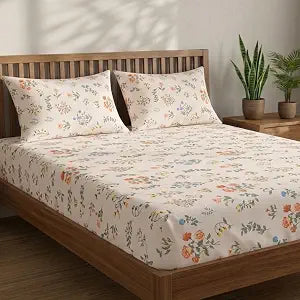 Ditsy Floral Bedsheet — Cream