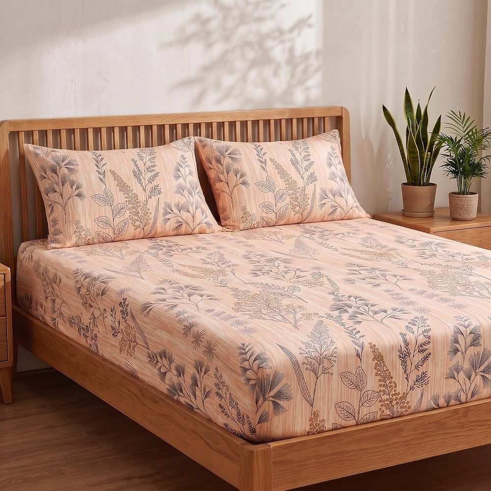 Botanical Bedsheet — Peach