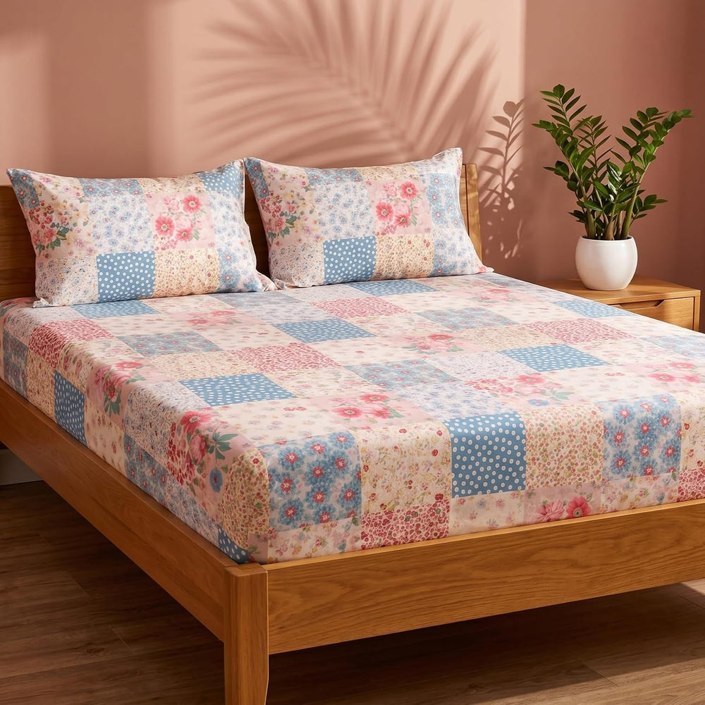 Patchwork Floral Bedsheet — Multicolor
