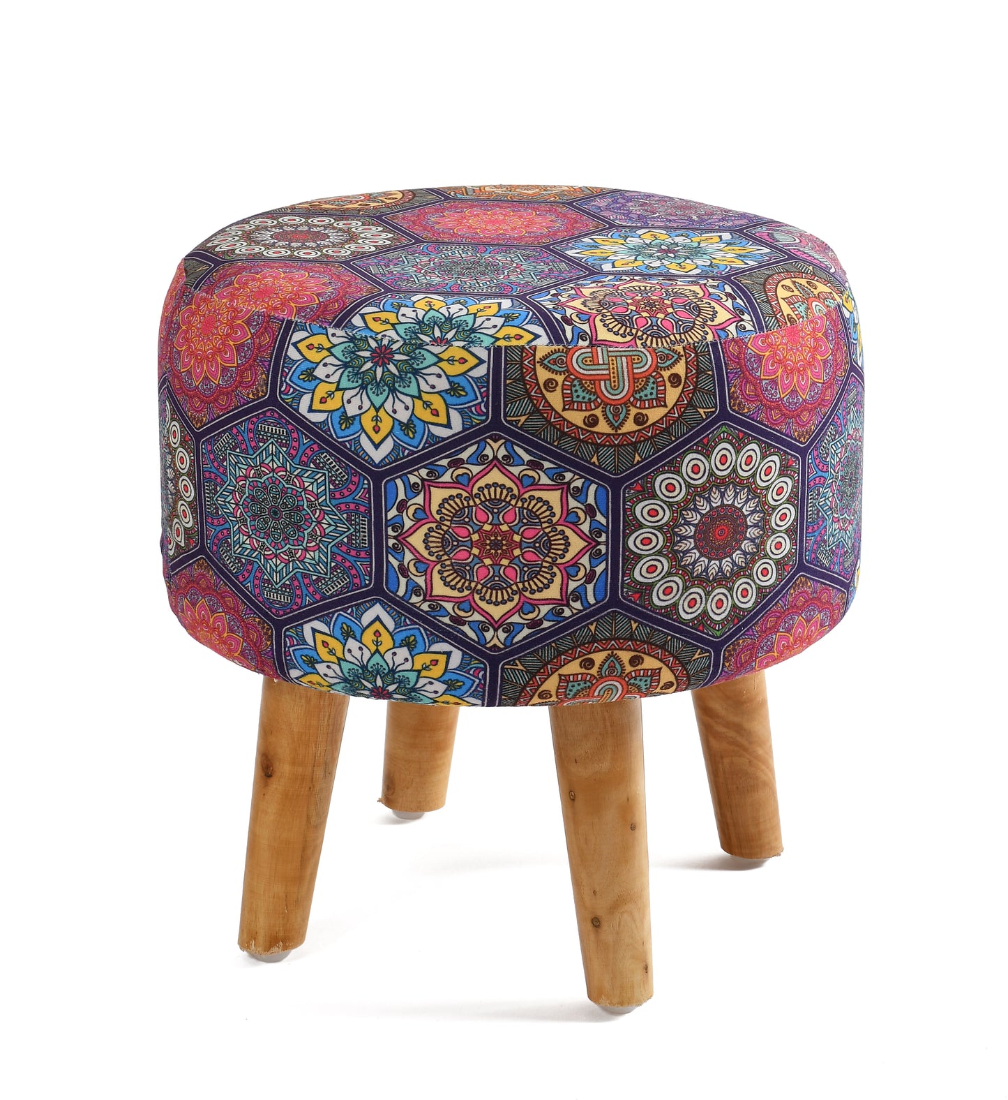 Warli Ottoman Stool - Printed