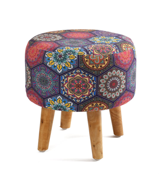 Warli Ottoman Stool - Printed