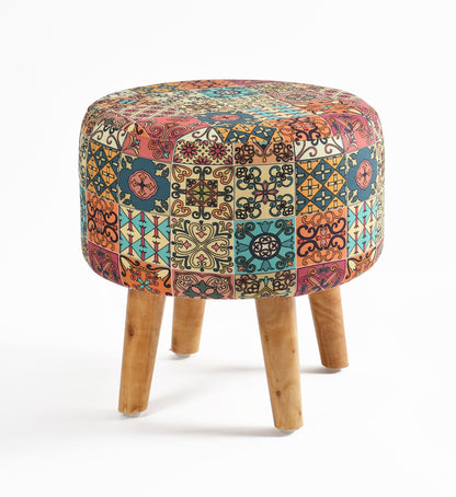 Warli Ottoman Stool - Printed