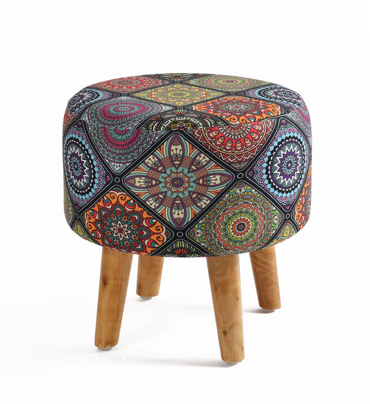 Warli Ottoman Stool - Printed