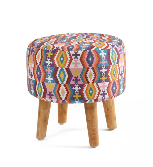 Warli Ottoman Stool - Printed