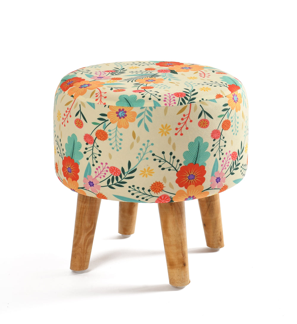 Warli Ottoman Stool - Printed