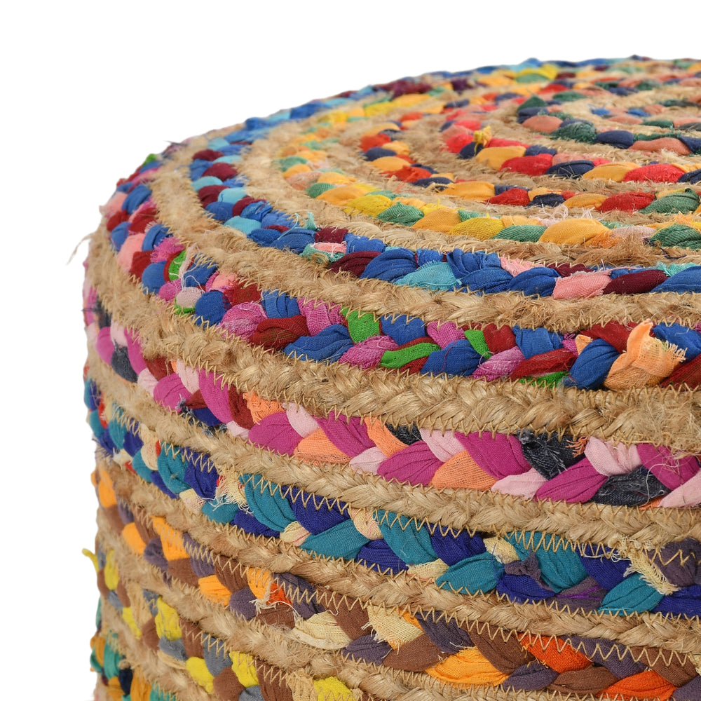 Patachitra Ottoman Stool - Jute