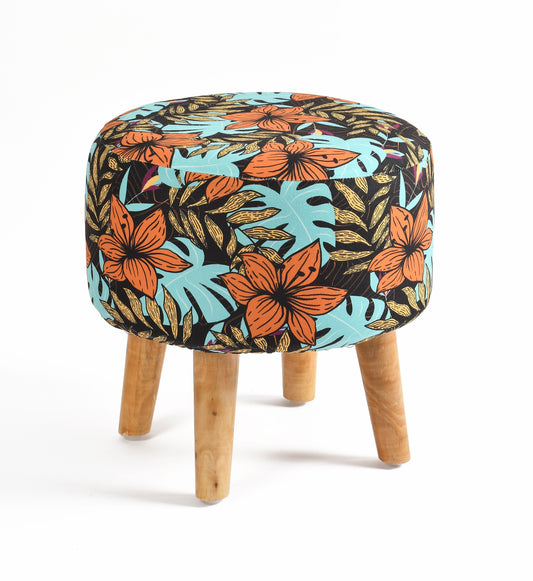 Warli Ottoman Stool - Printed